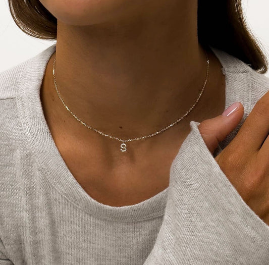 Pavé Initial Pendant Necklace
