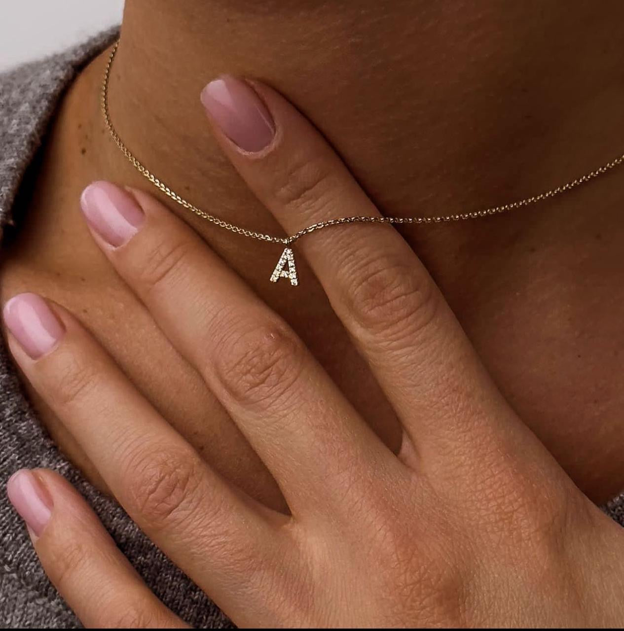 Pavé Initial Pendant Necklace